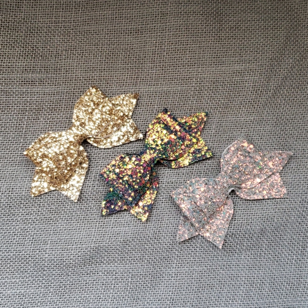 🧡Metallic Glitter Bows